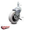 Service Caster 3 Inch Thermoplastic Rubber Wheel 1/2 Inch Threaded Stem Caster with Brake SCC SCC-TS05S310-TPRS-SLB-121315